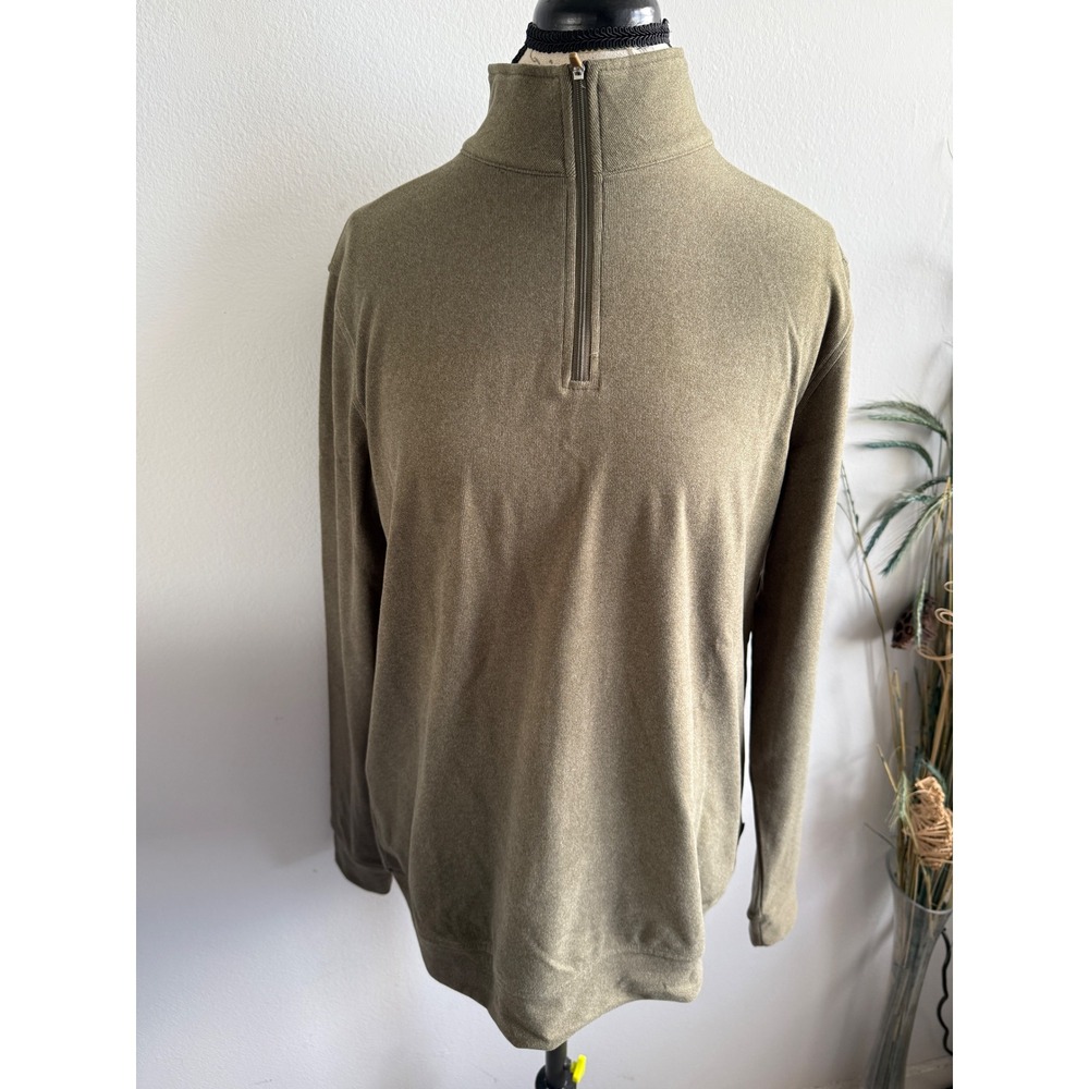Kenneth Cole New York Men Olive Green 1/4‎ Zip Pullover Sweater Size M